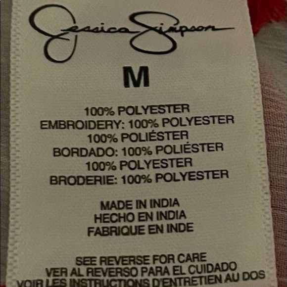 JESSICA Simpson red and white sheer Spaghetti strap top - Picture 6 of 8